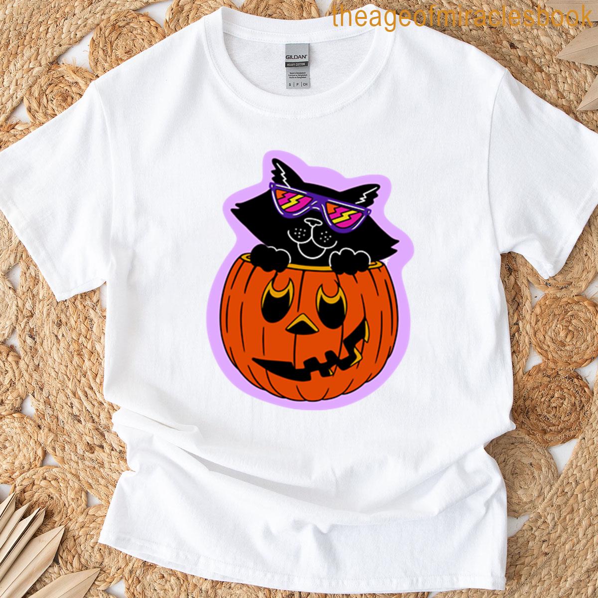 Black Cat Jackolantern T-shirt
