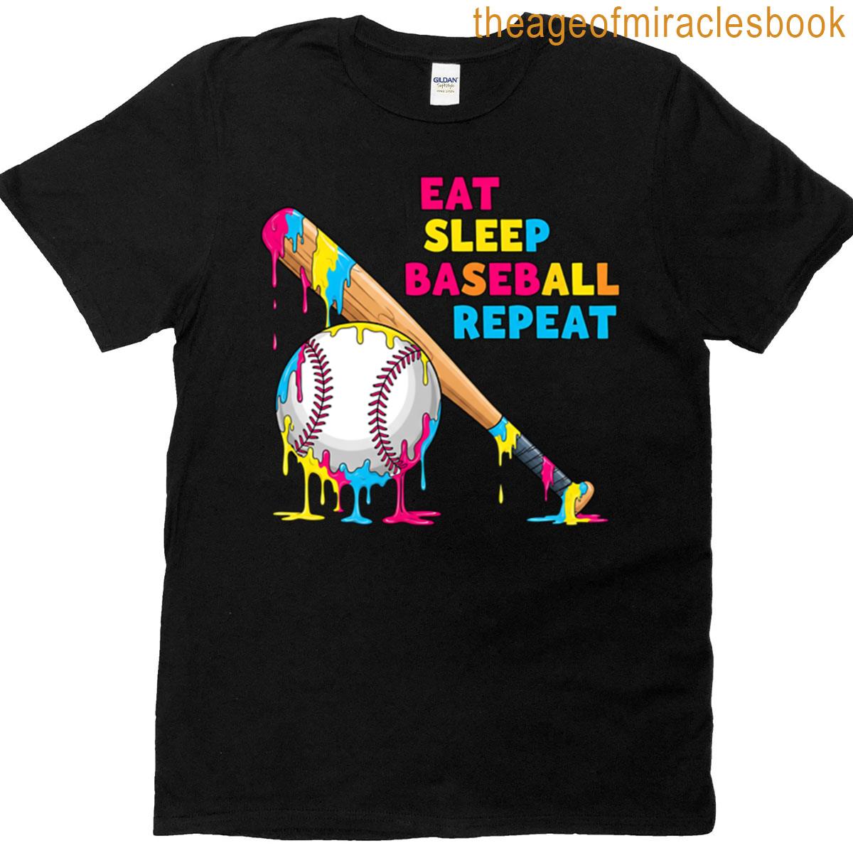 Eat Sleep Baseball Repeat Ice Cream Drip Baseball T-shirt