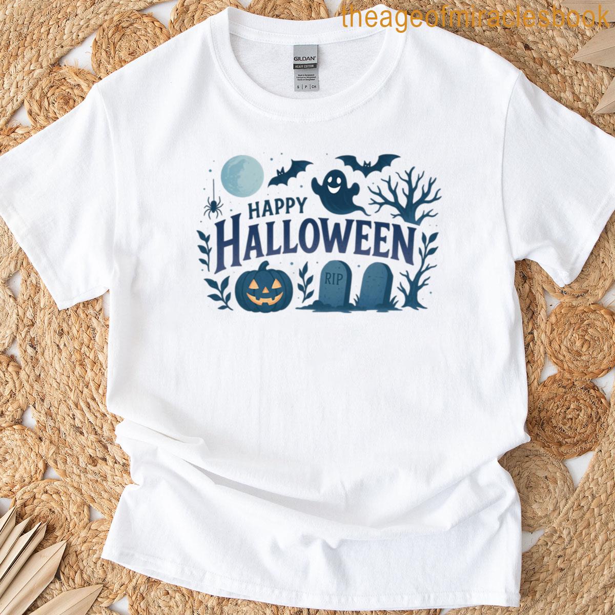 Happy Halloween Ghostly Pumpkin Gathering T-shirt