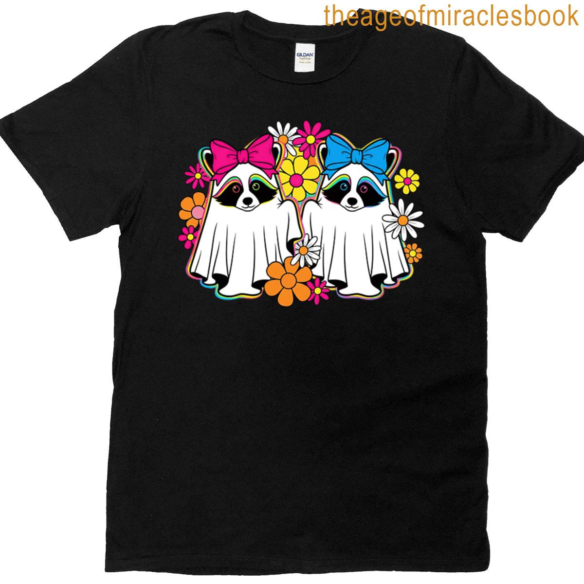Neon Raccoon Ghosts T-shirt