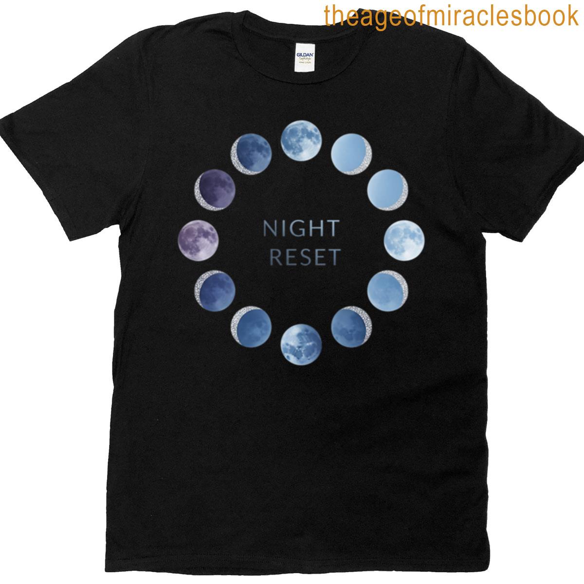 Night Reset Moon Phases Sleep Design T-shirt