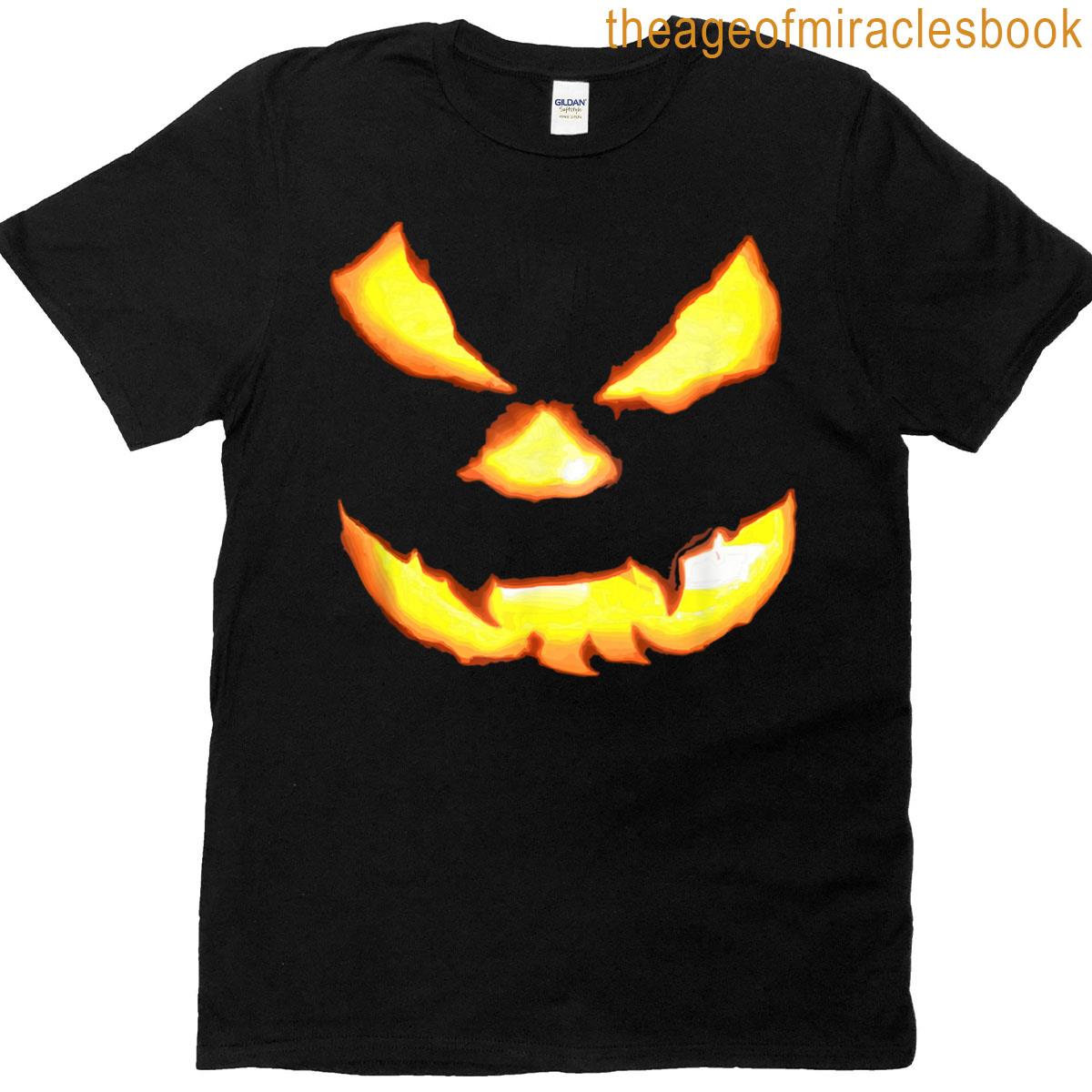 Scary Pumpkin Face Halloween T-shirt
