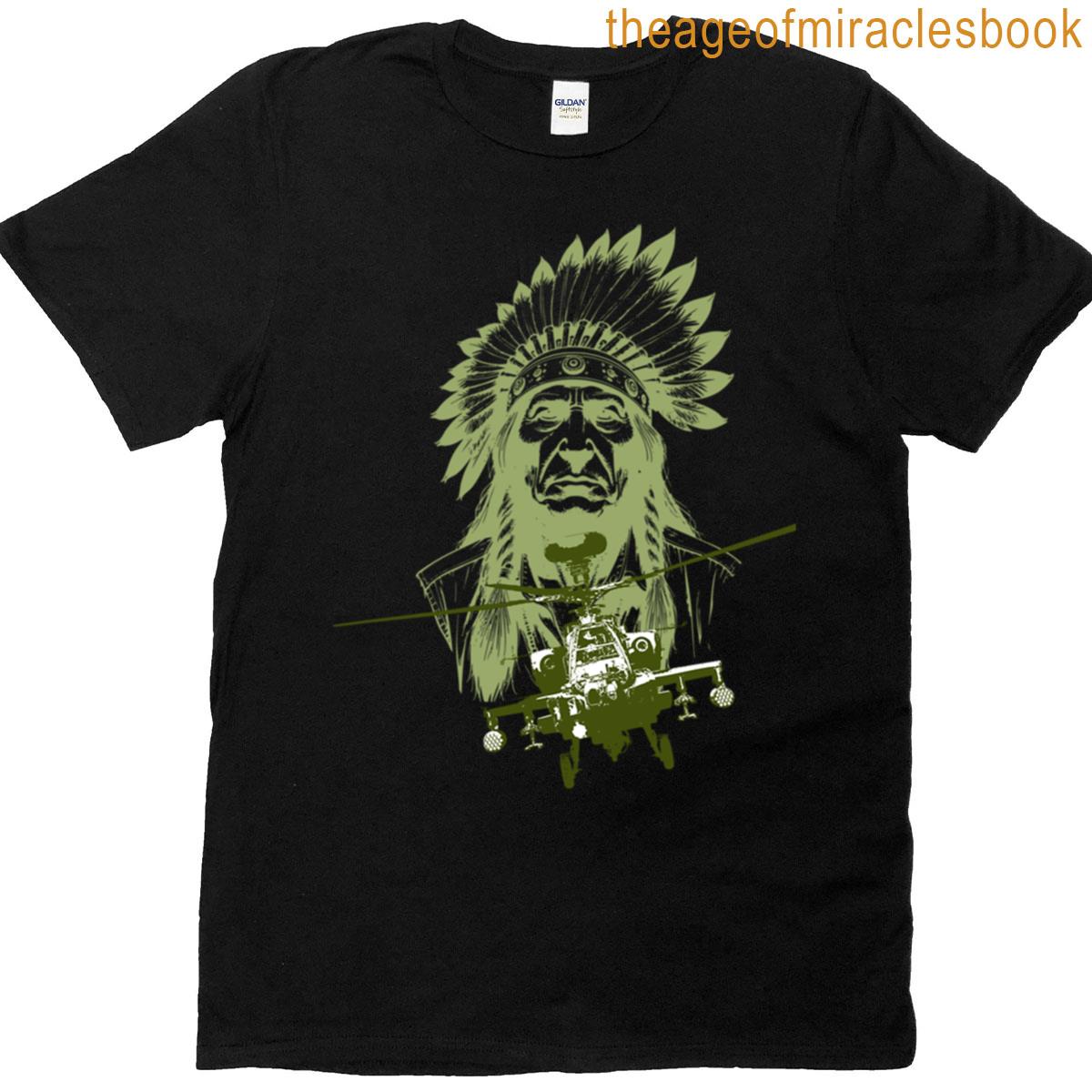Apache Spirit Bold Helicopter Art T-shirt
