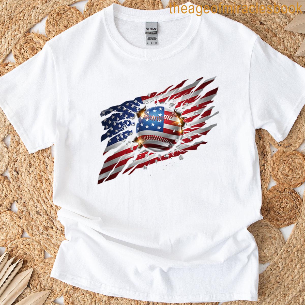 Baseball American Flag T-shirt