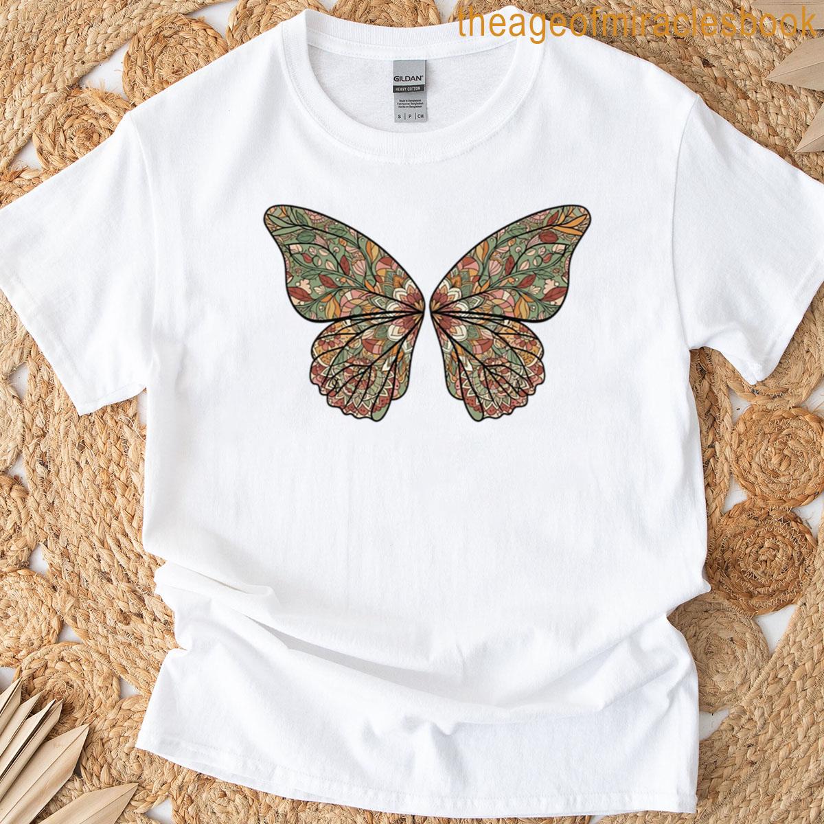 Boho Floral Butterfly Wings T-shirt