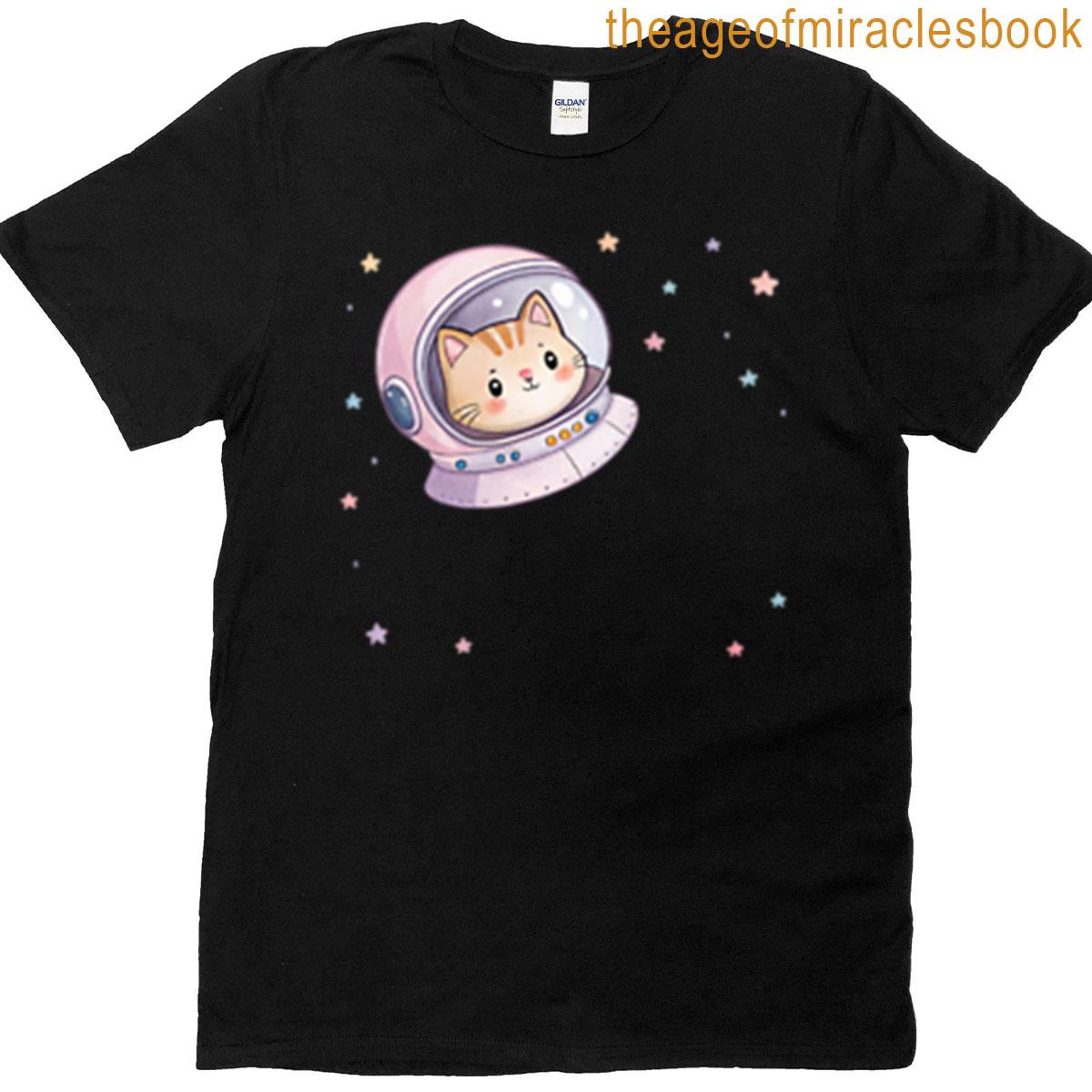 Cute Astronaut Cat In Space Oversized T-shirt