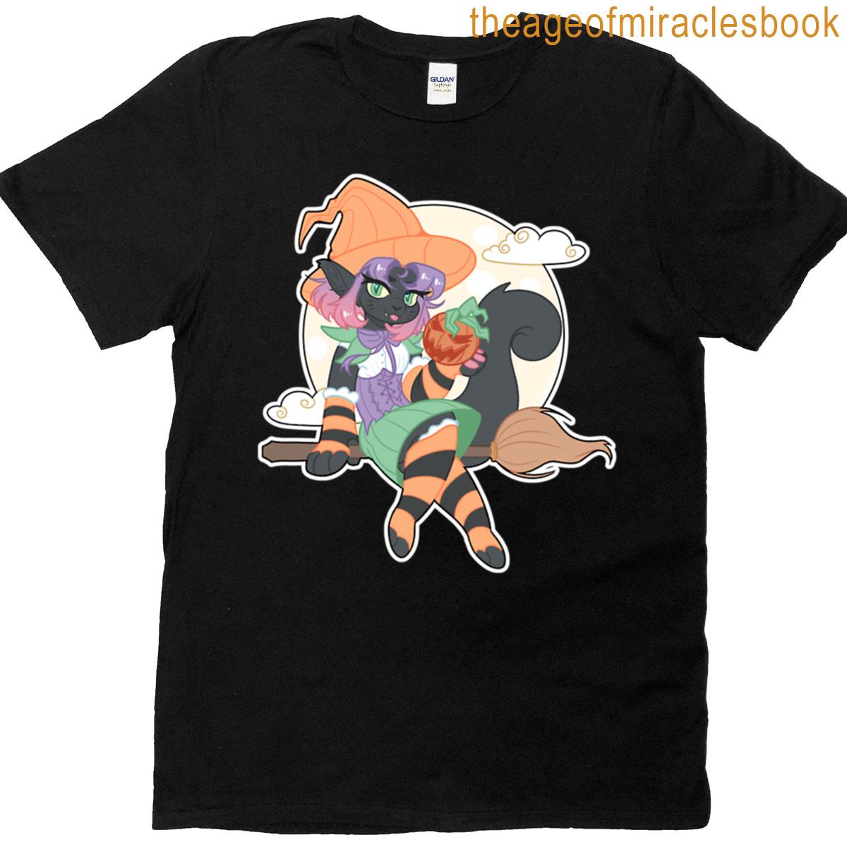 Cute Cat Wtich T-shirt