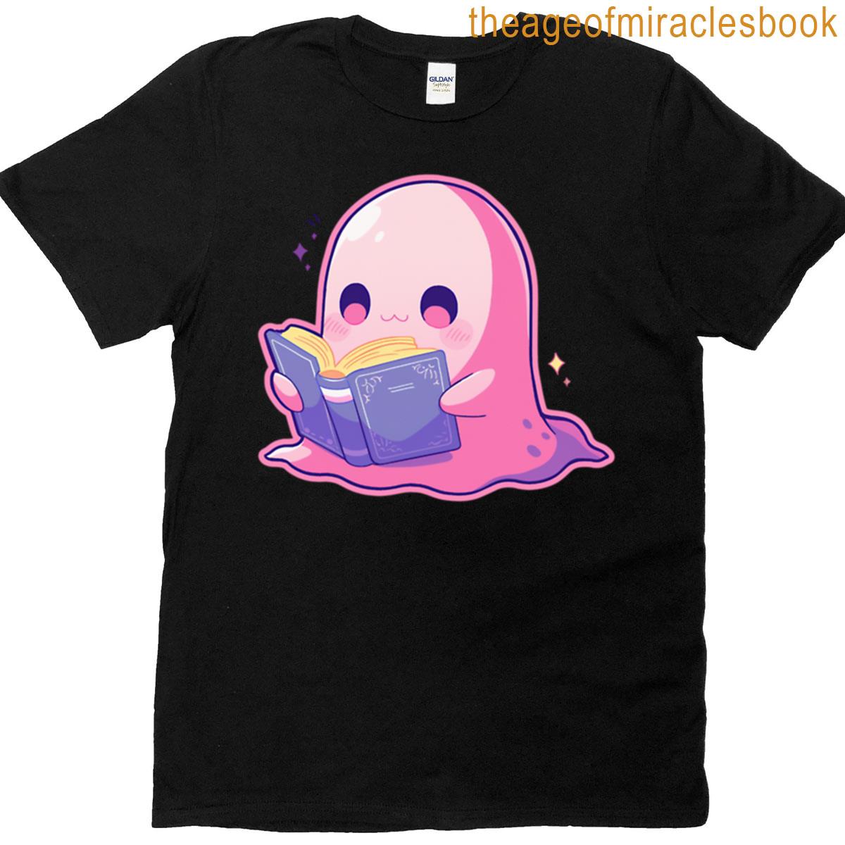 Cute Ghost Reading A Book T-shirt