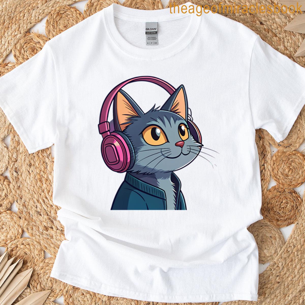 Dj Cat With Headphones T-shirt