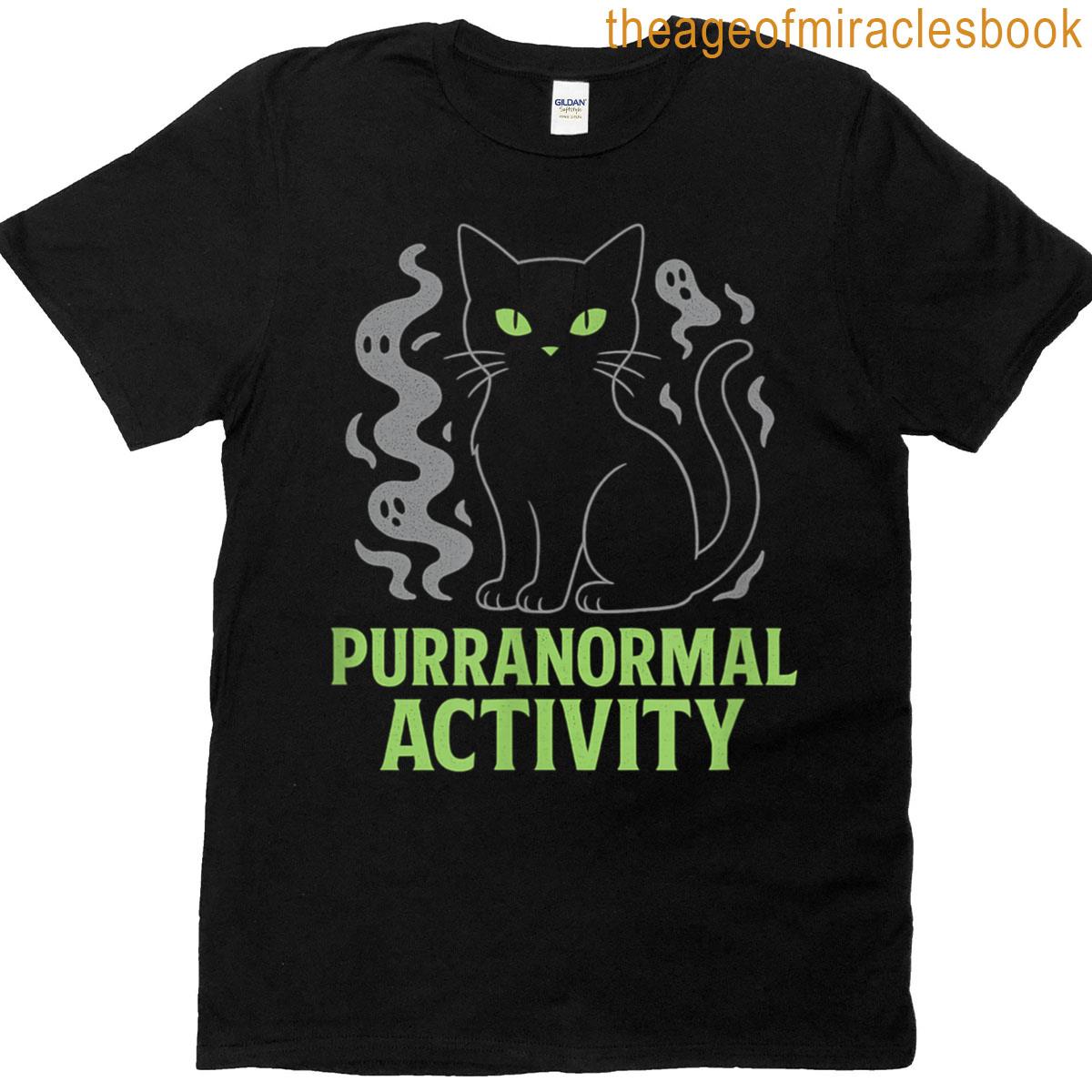 Purranormal Activity Cat Halloween Design T-shirt