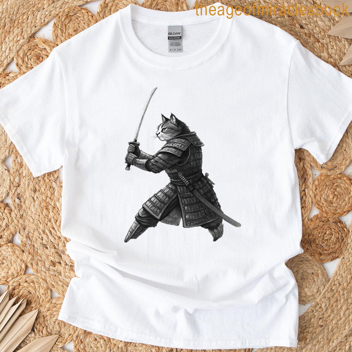 Samurai Cat With Katana Oversized T-shirt