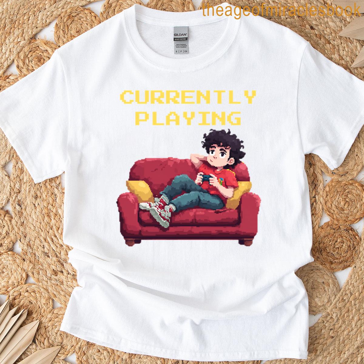 Currently Playing Pixel Gamer On Couch Oversized T-shirt