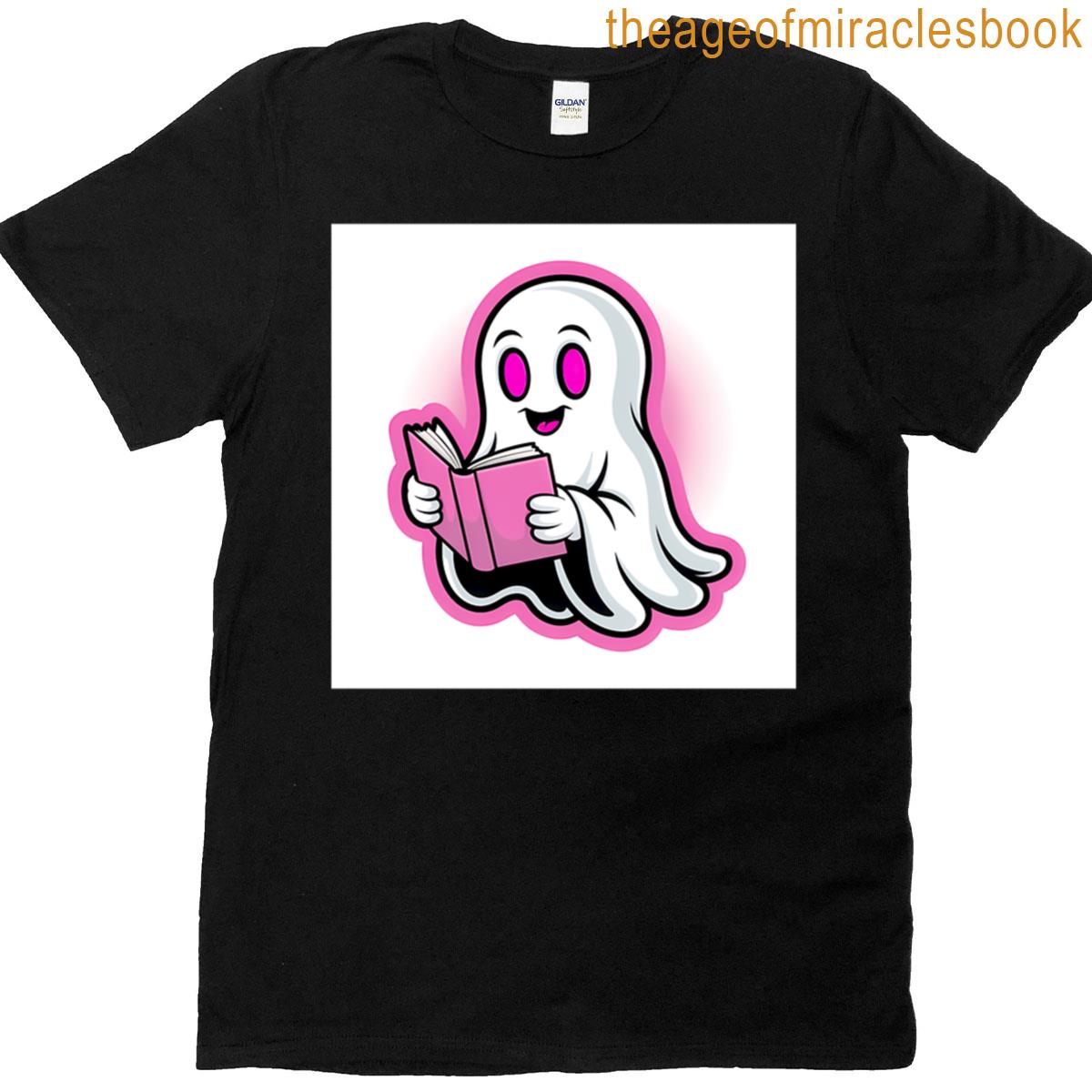 Cute Ghost Reading A Book T-shirt