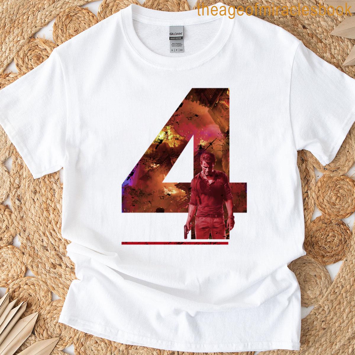 Four Number Uncharted Character Oversized T-shirt