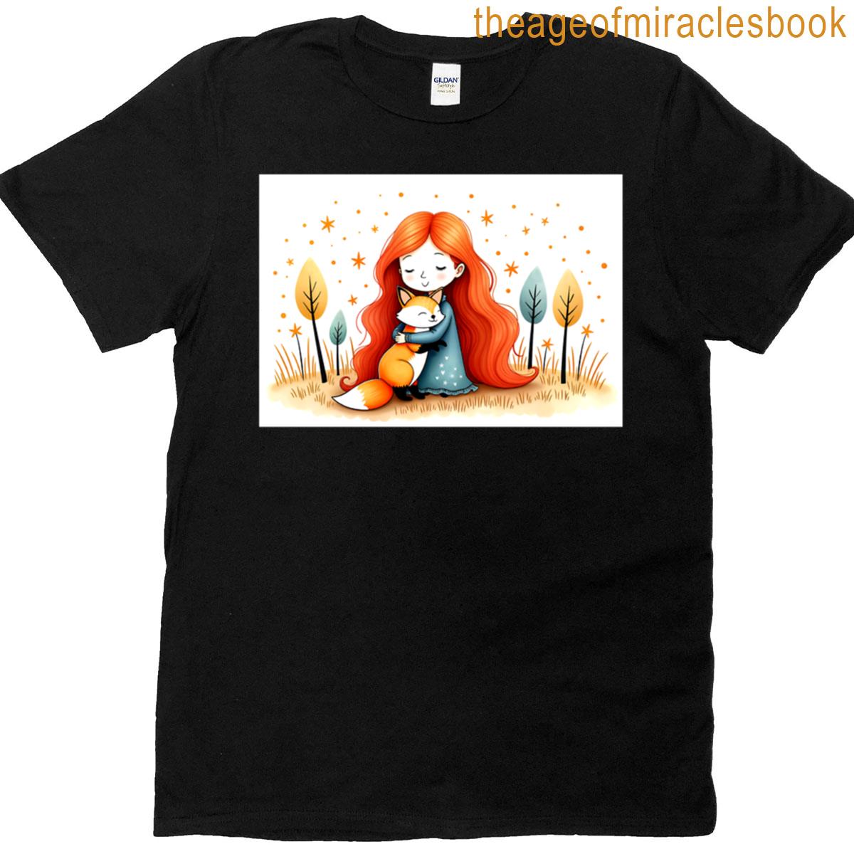 Girl Hugging A Fox T-shirt