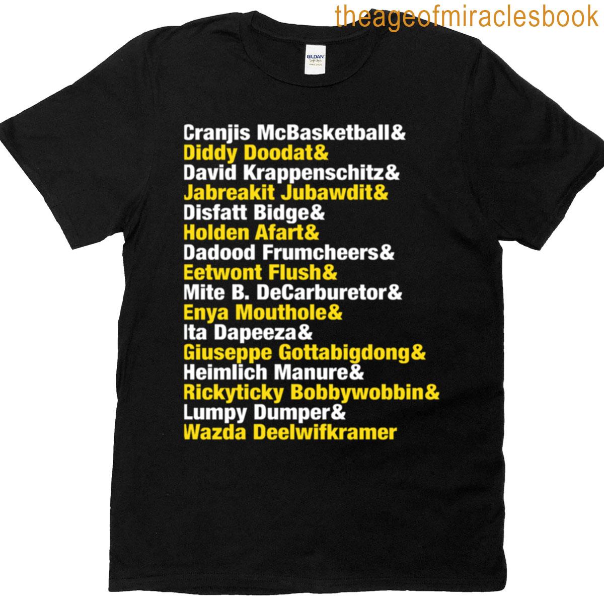 Impractical Jokers Name Game List T-shirt
