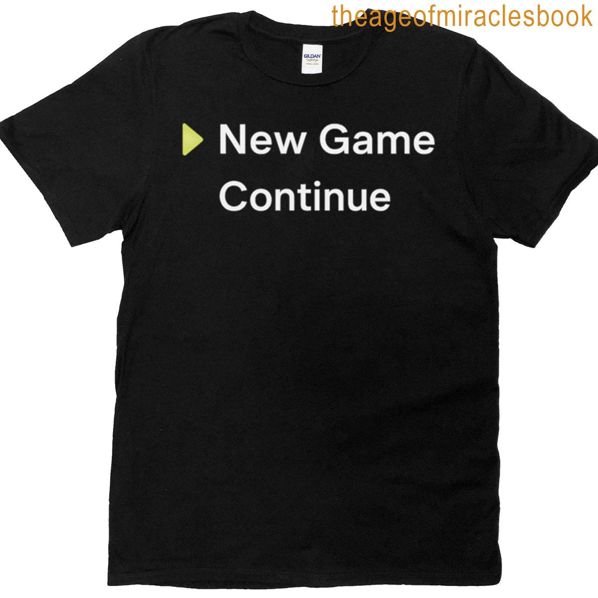 New Game Continue Minimal Retro Start-screen Ui T-shirt