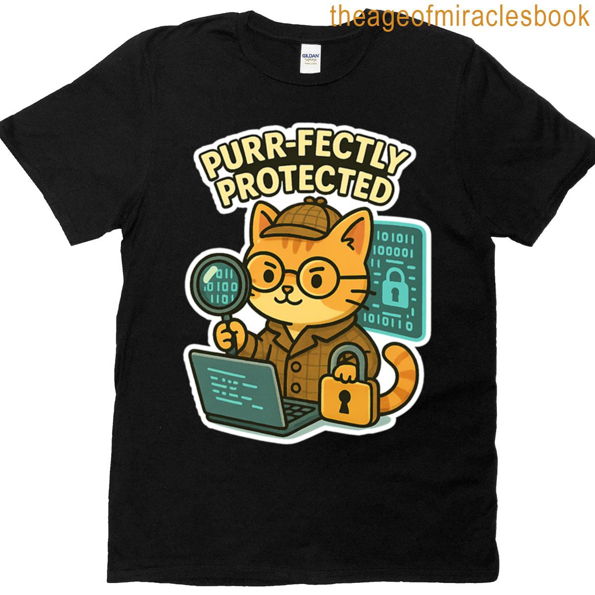 Purrfectly Protected – Cyber Security Professional T-shirt