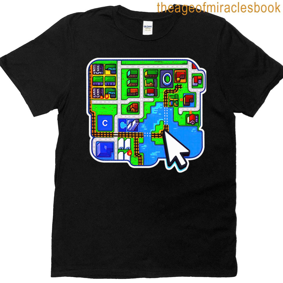 Retro City Builder Map Amiga Computer Game Artwork T-shirt