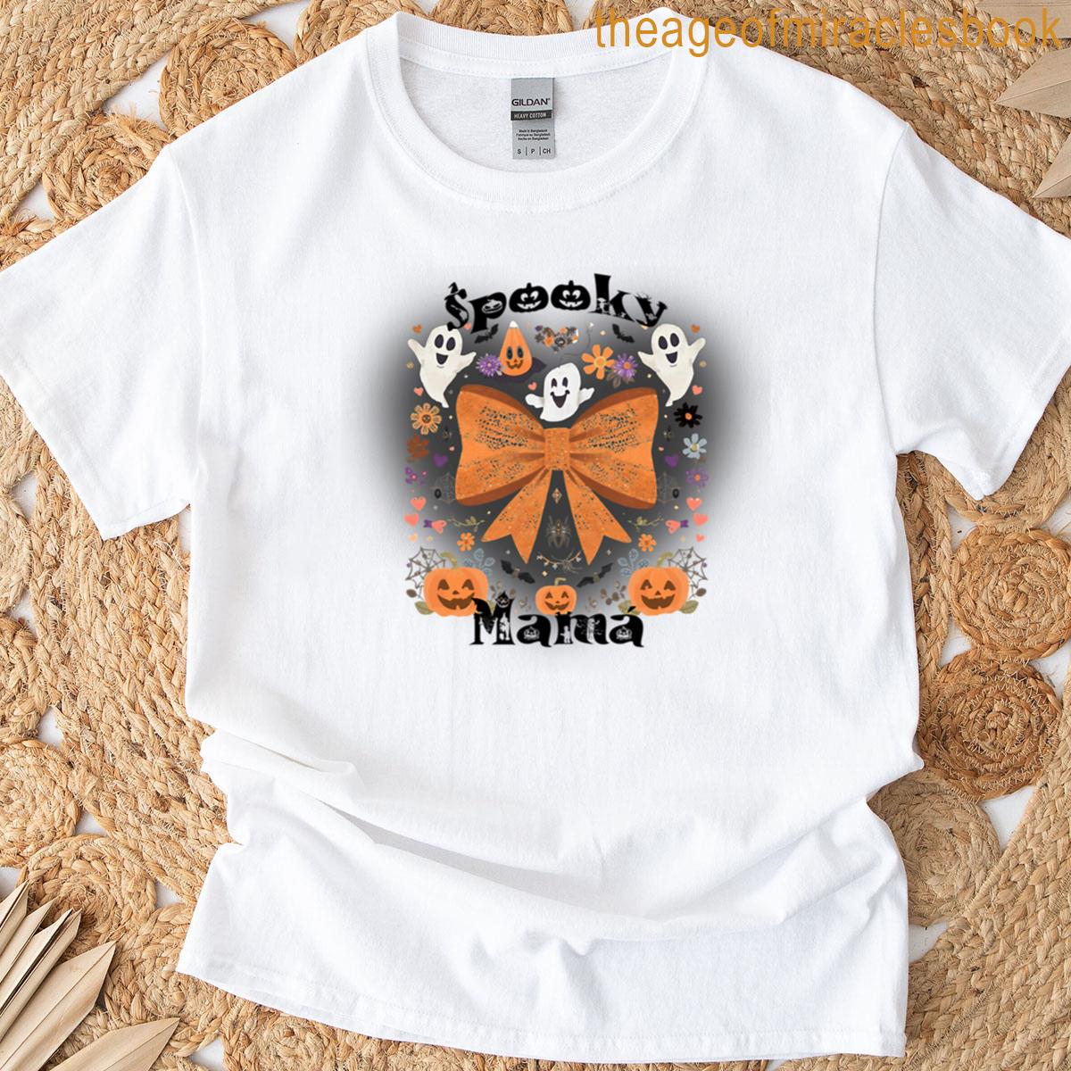Spooky Mama Halloween Bow T-shirt