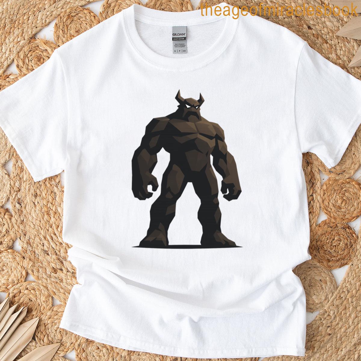 Stone Titan Low-poly Golem Boss Creature T-shirt
