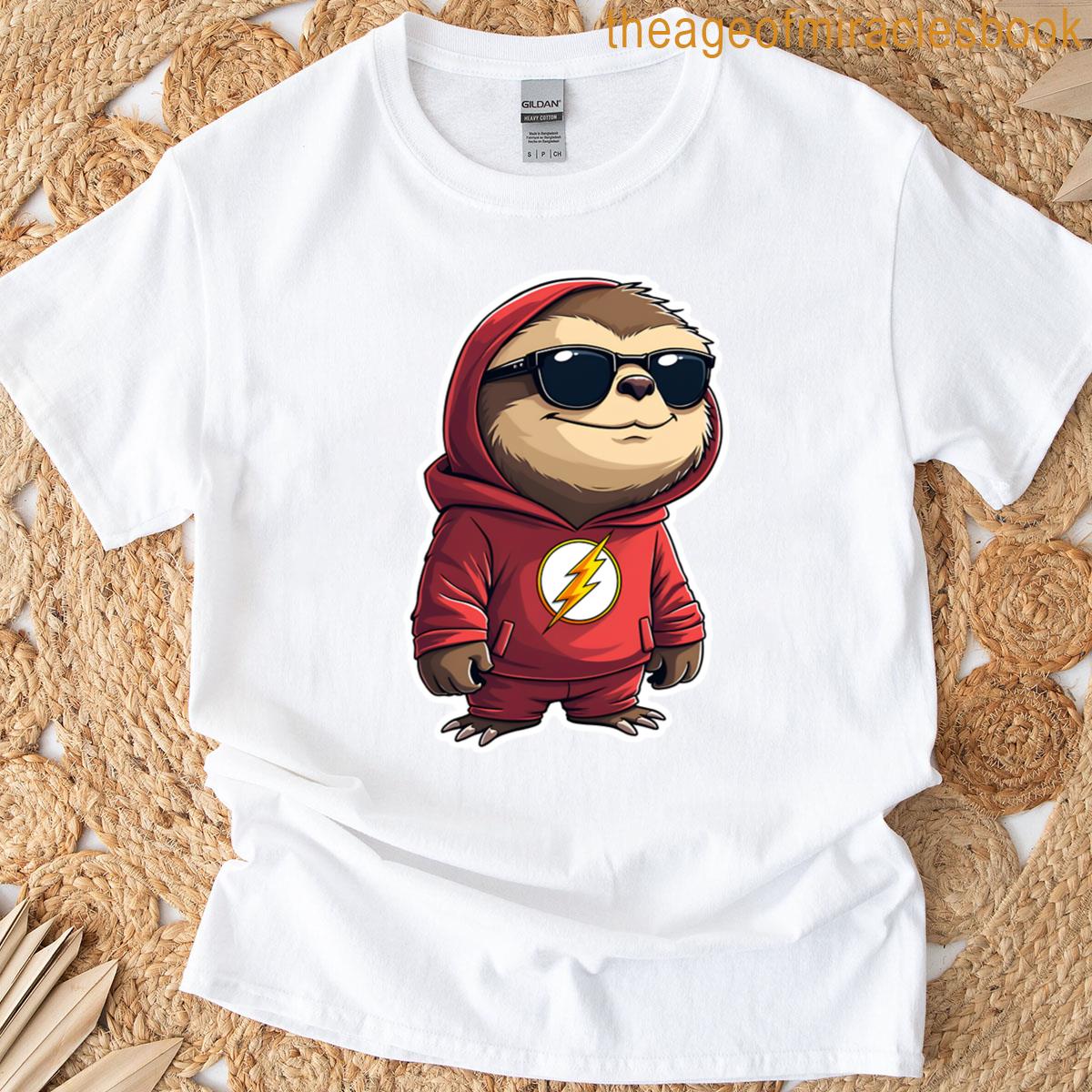 Cool Sloth In Flash Oversized T-shirt