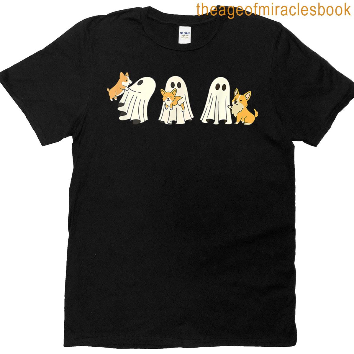 Corgi Dog Halloween Ghost T-shirt