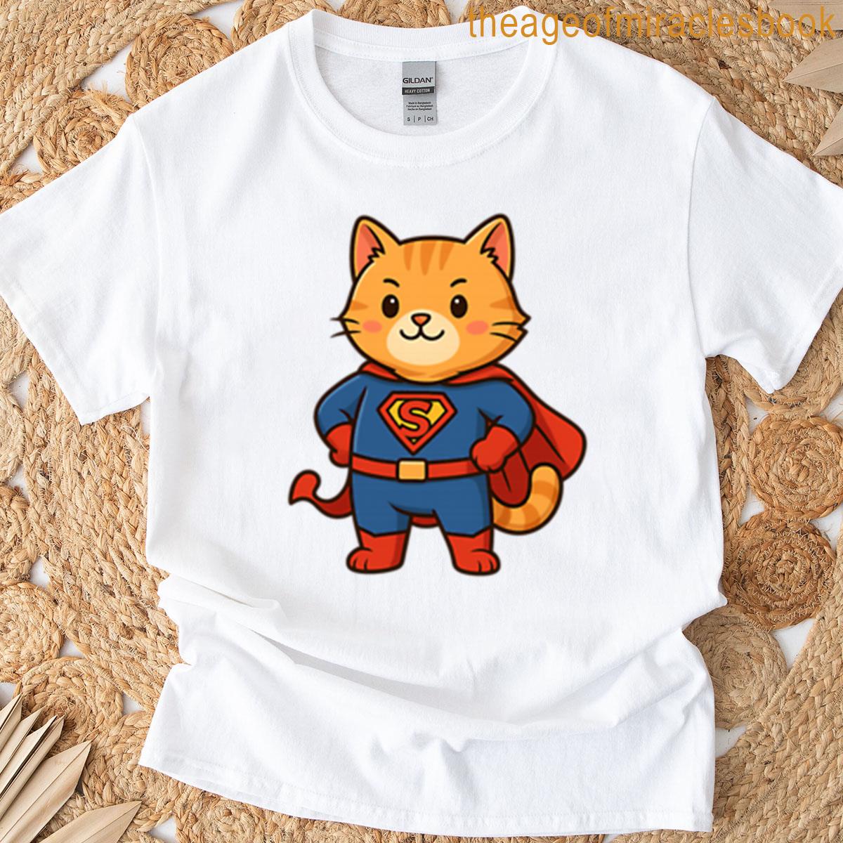 Cute Orange Kitty Superhero Oversized T-shirt
