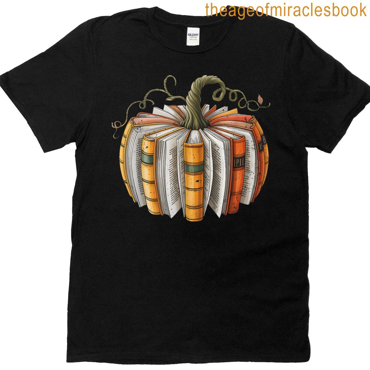 Fall Book Pumpkin Fall Librarians Bookworm Teachers Students T-shirt