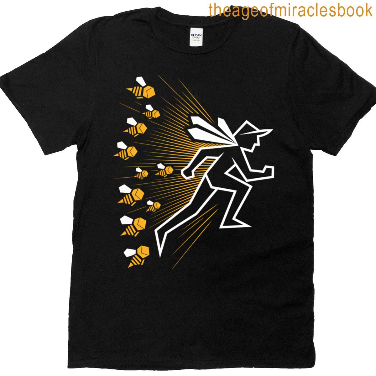 Funny Beekeeper Chased By Bees Running Beekeeper T-shirt