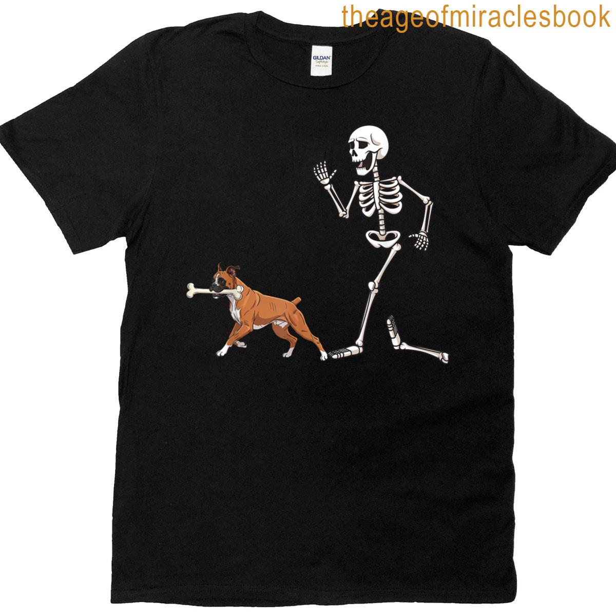 Funny Halloween Boxer And Skeleton T-shirt