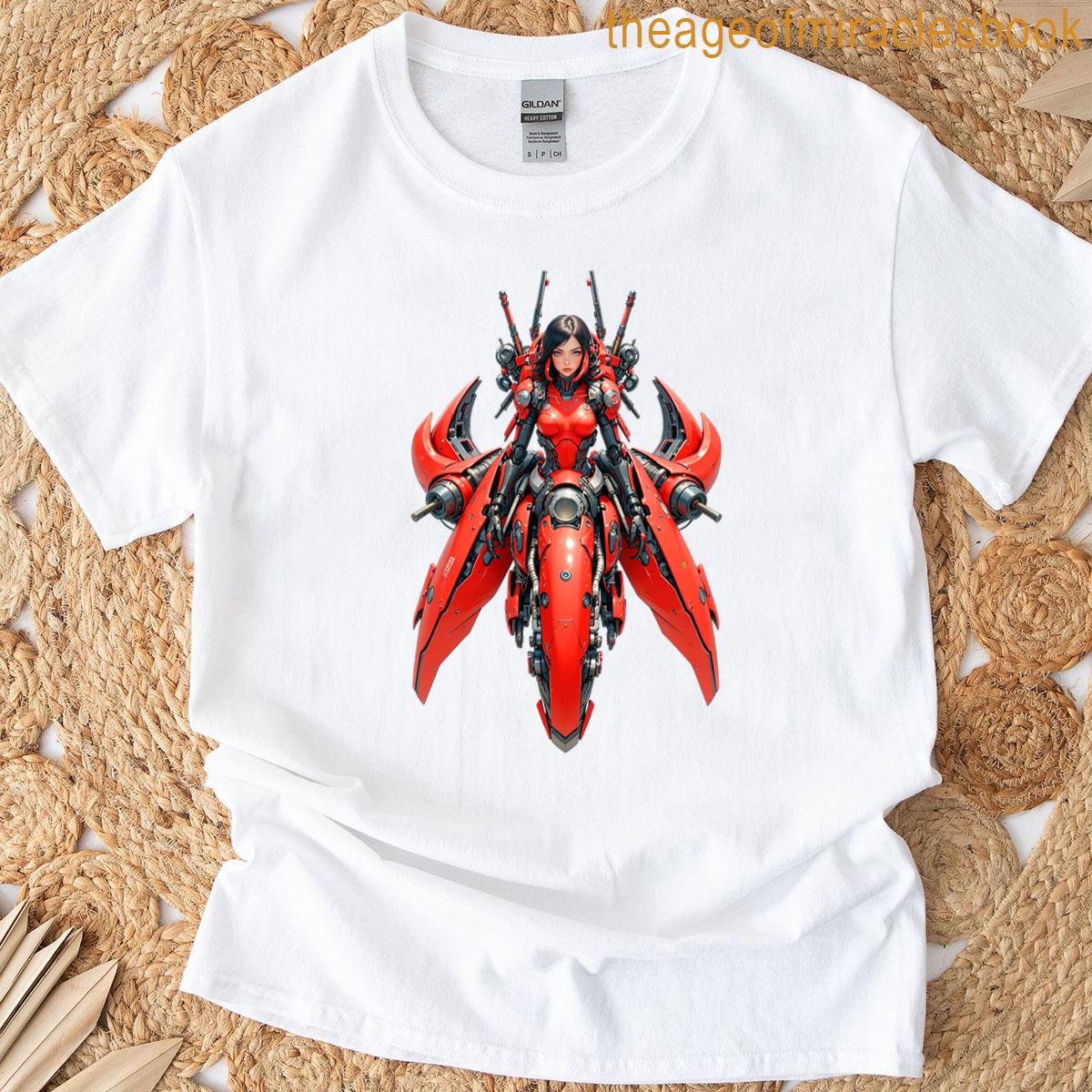 Girl Red Mecha Machine Boxy T-shirt