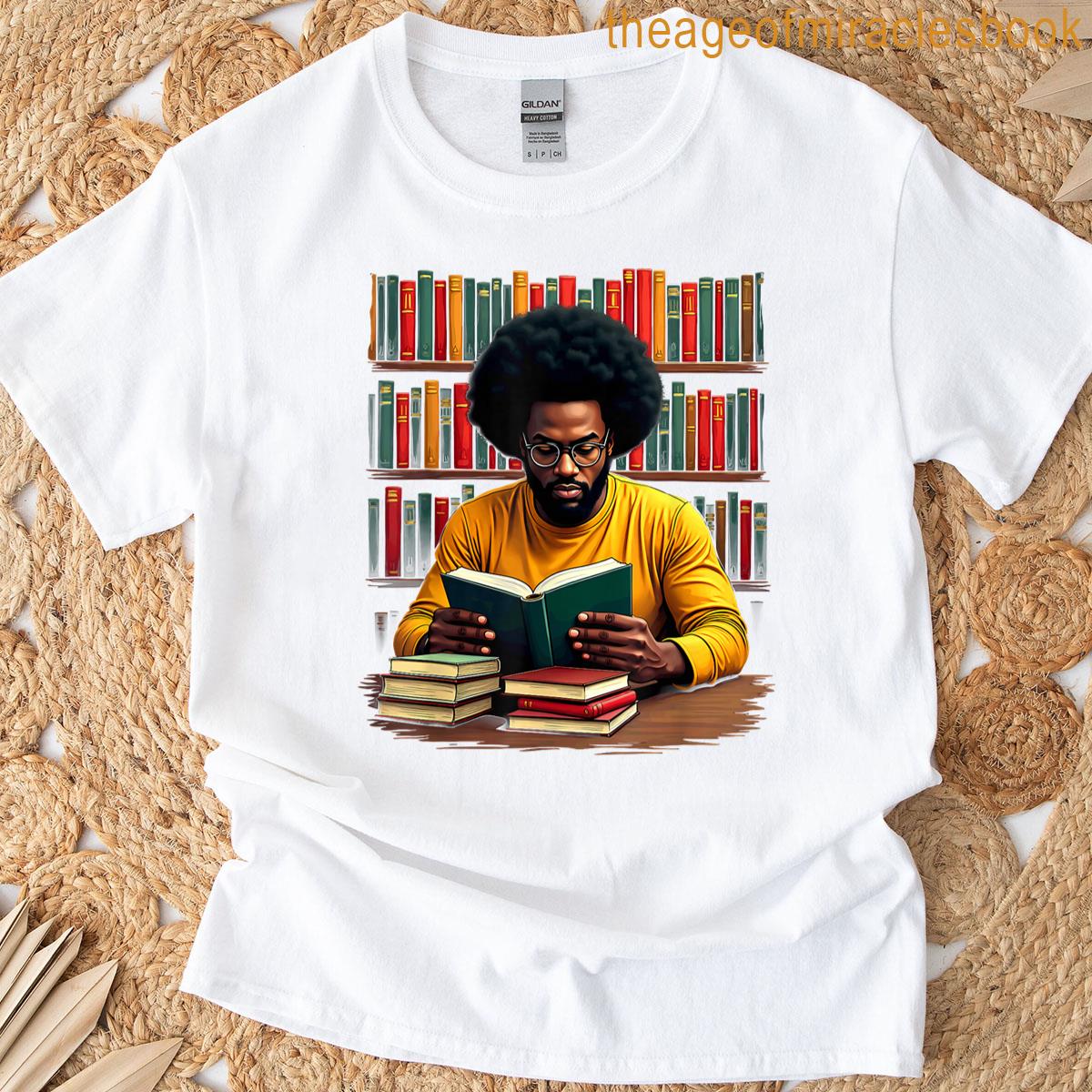 Juneteenth Black Man Reading Books T-shirt