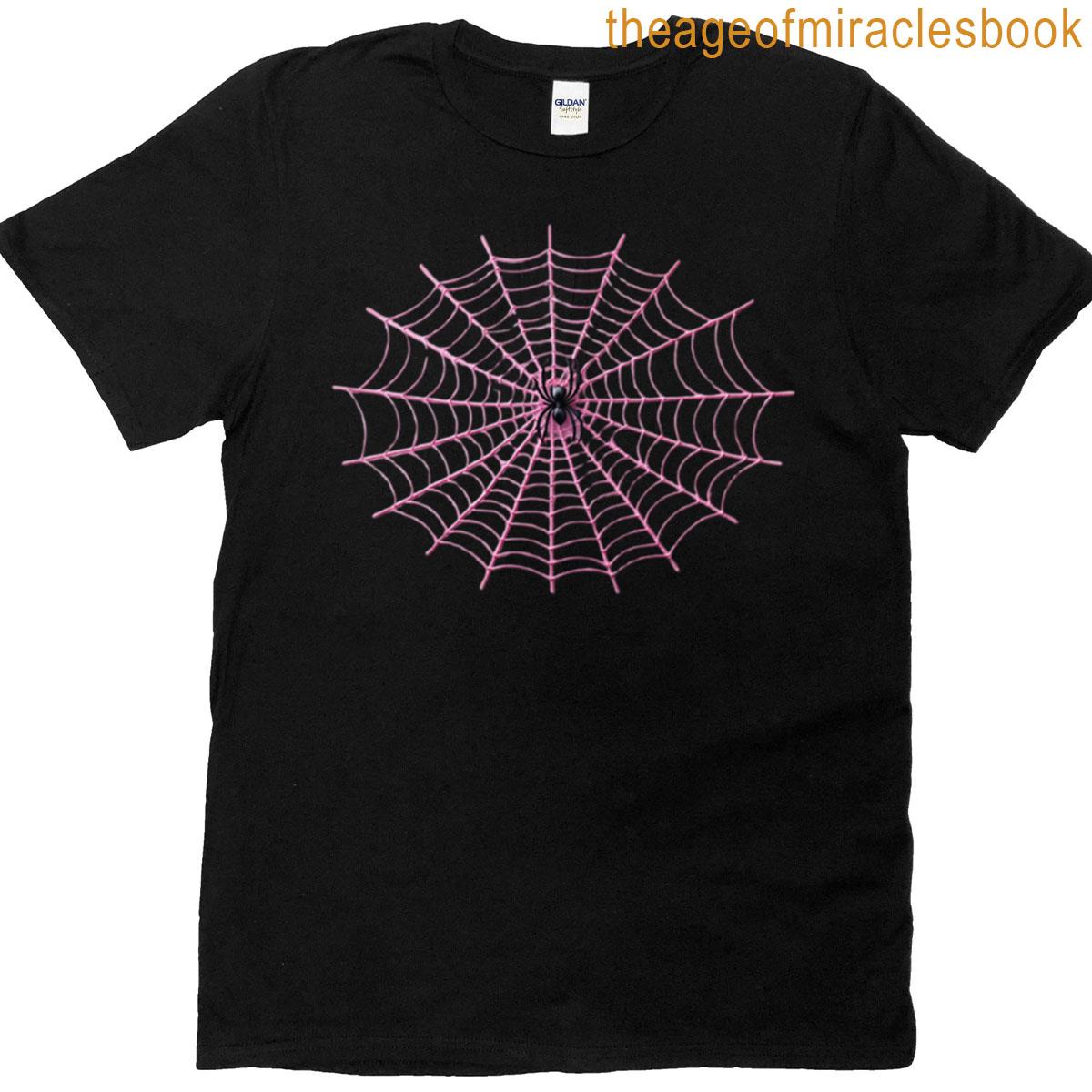 Pink Spider Web Halloween T-shirt
