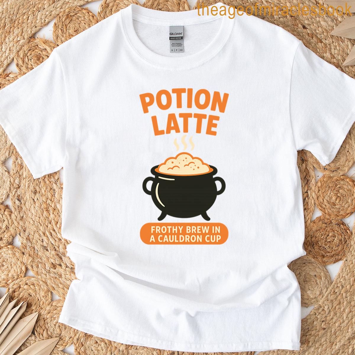 Potion Latte Frothy Brew In A Cauldron Cup T-shirt