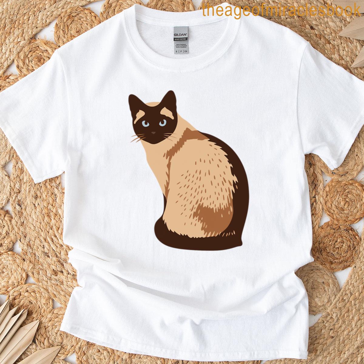 Siamese Cat Colored Stylish Vector Art T-shirt