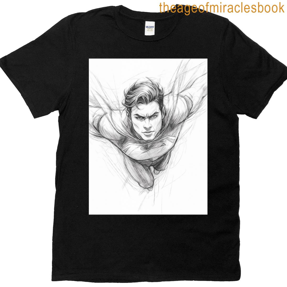 Superhero Pencil Sketch Oversized T-shirt