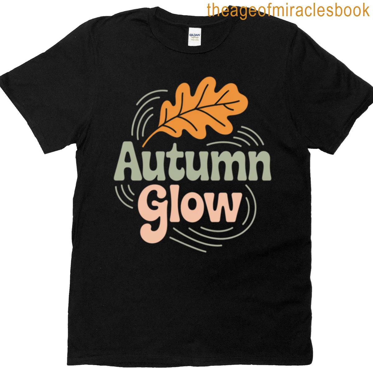 Autumn Glow Playful Falling Leaf Graphic T-shirt