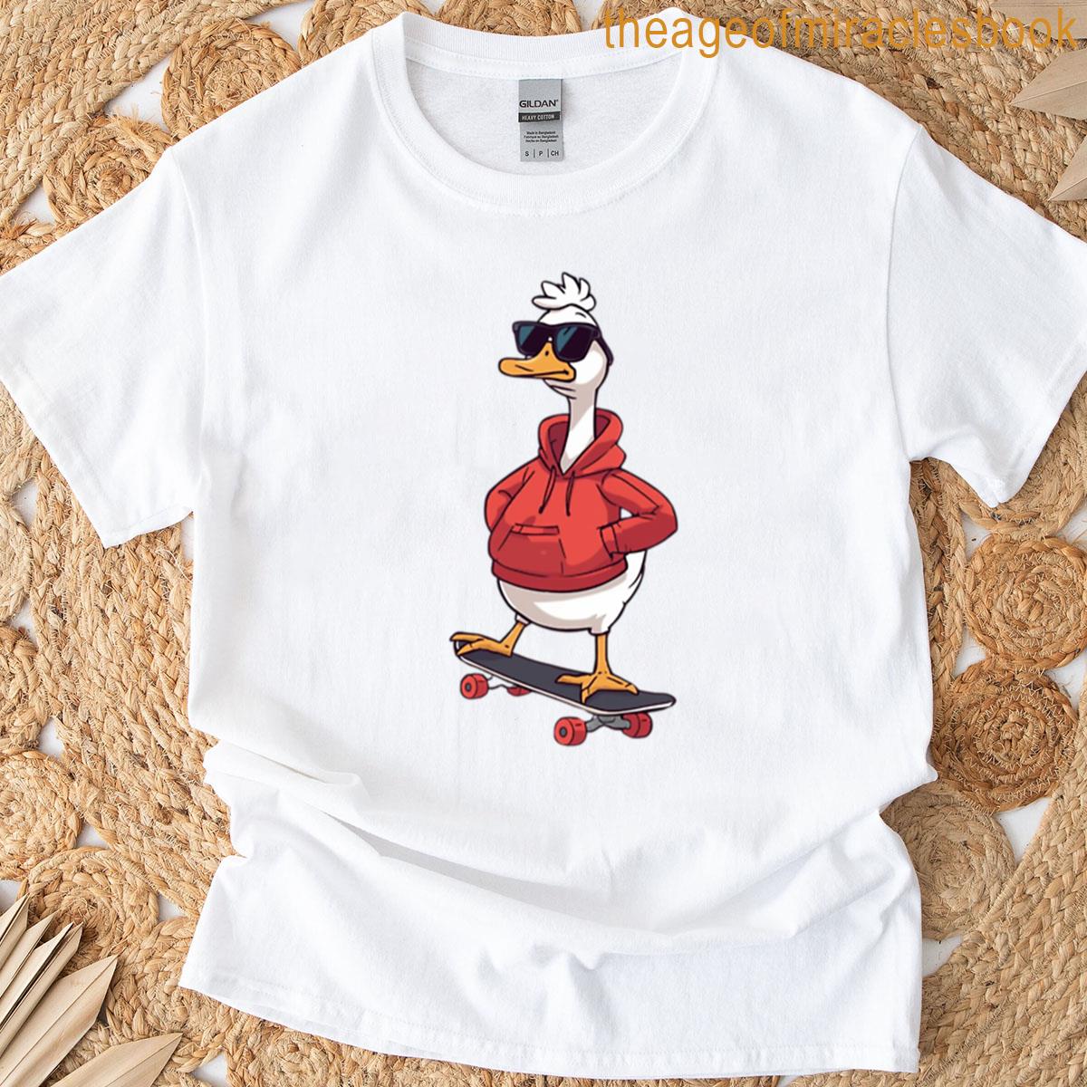 Cool Goose On A Skateboard T-shirt