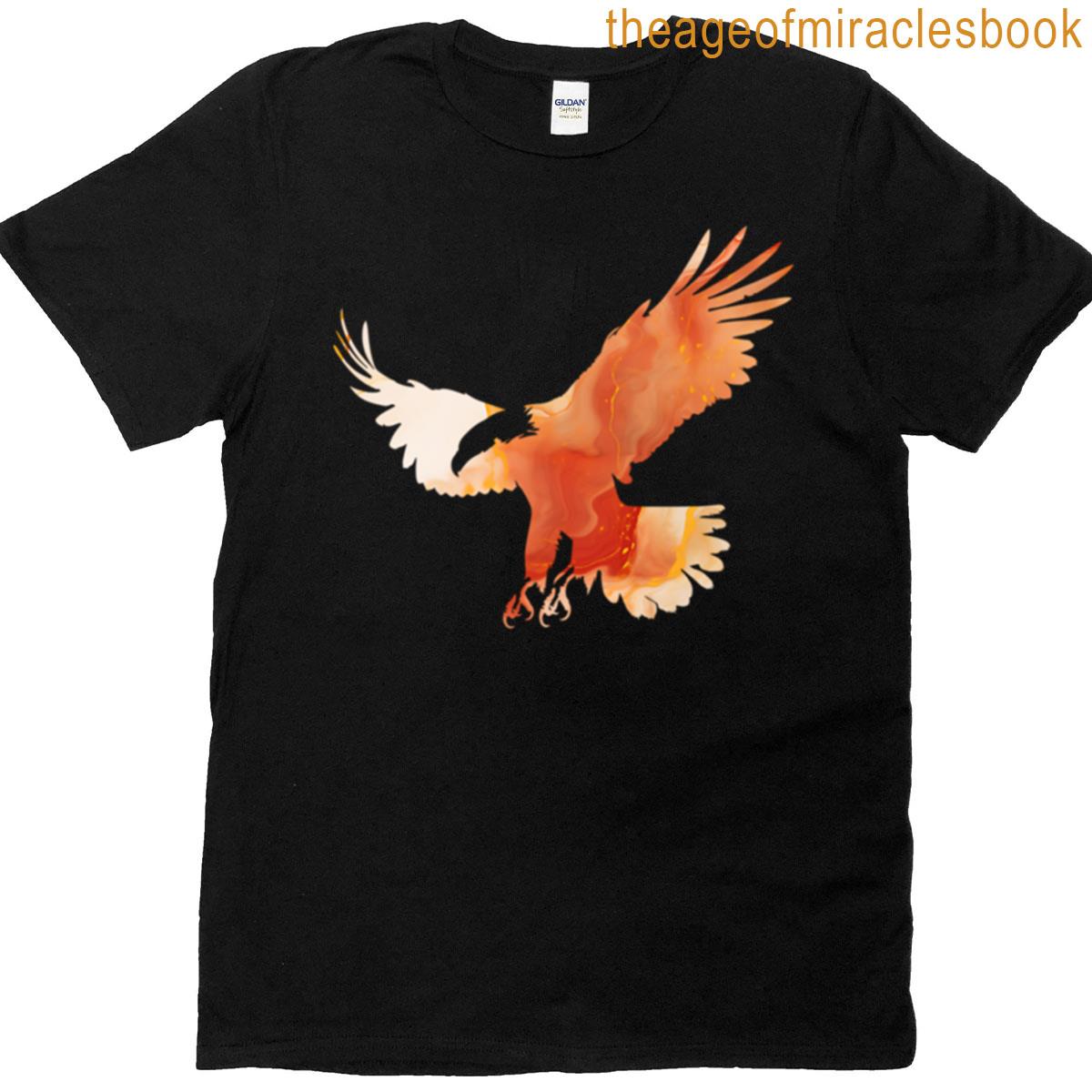 Eagle Silhouette Marble Texture Bold Modern Design T-shirt