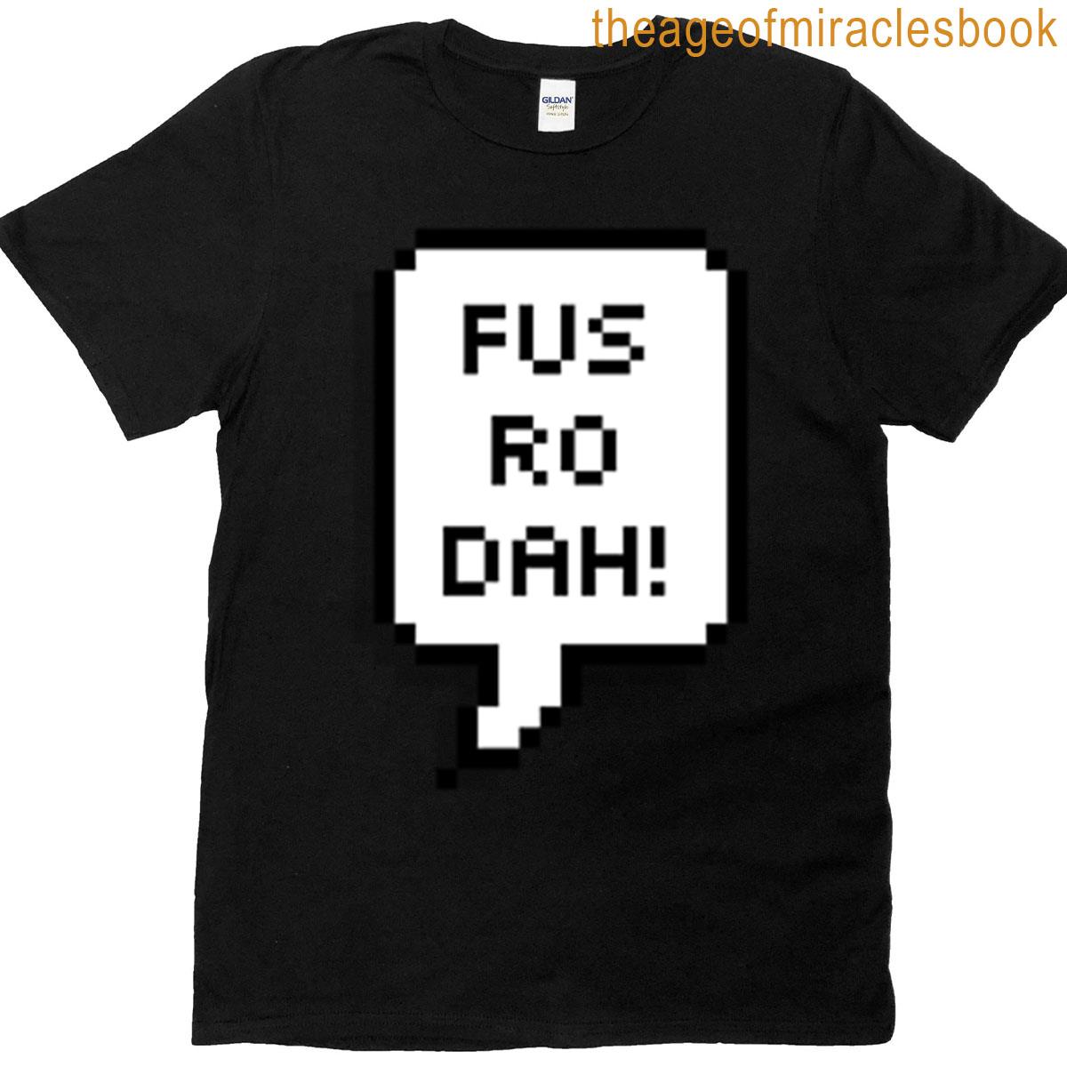 Fus Ro Dah Pixel Speech Bubble Oversized T-shirt