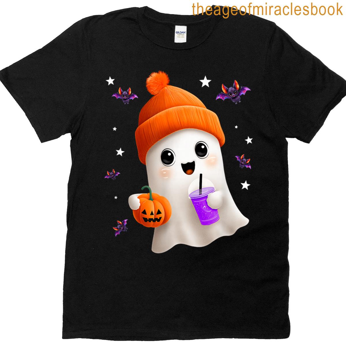 Halloween Cute Ghost Fall Pumpkin Graphic T-shirt