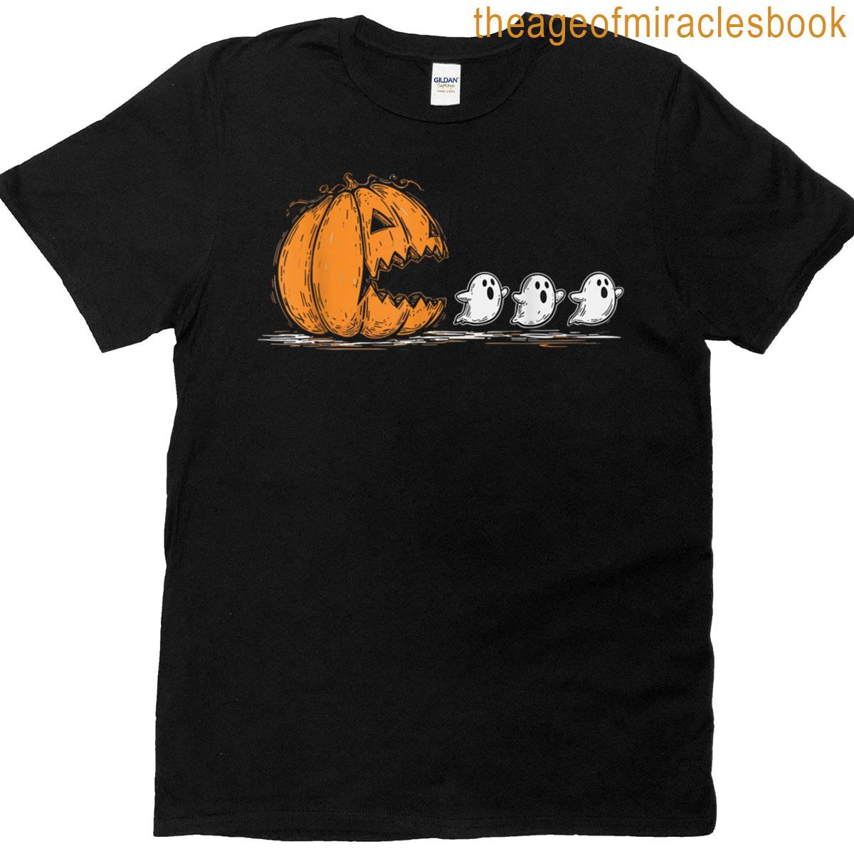 Halloween Pumpkin Chasing Ghost T-shirt
