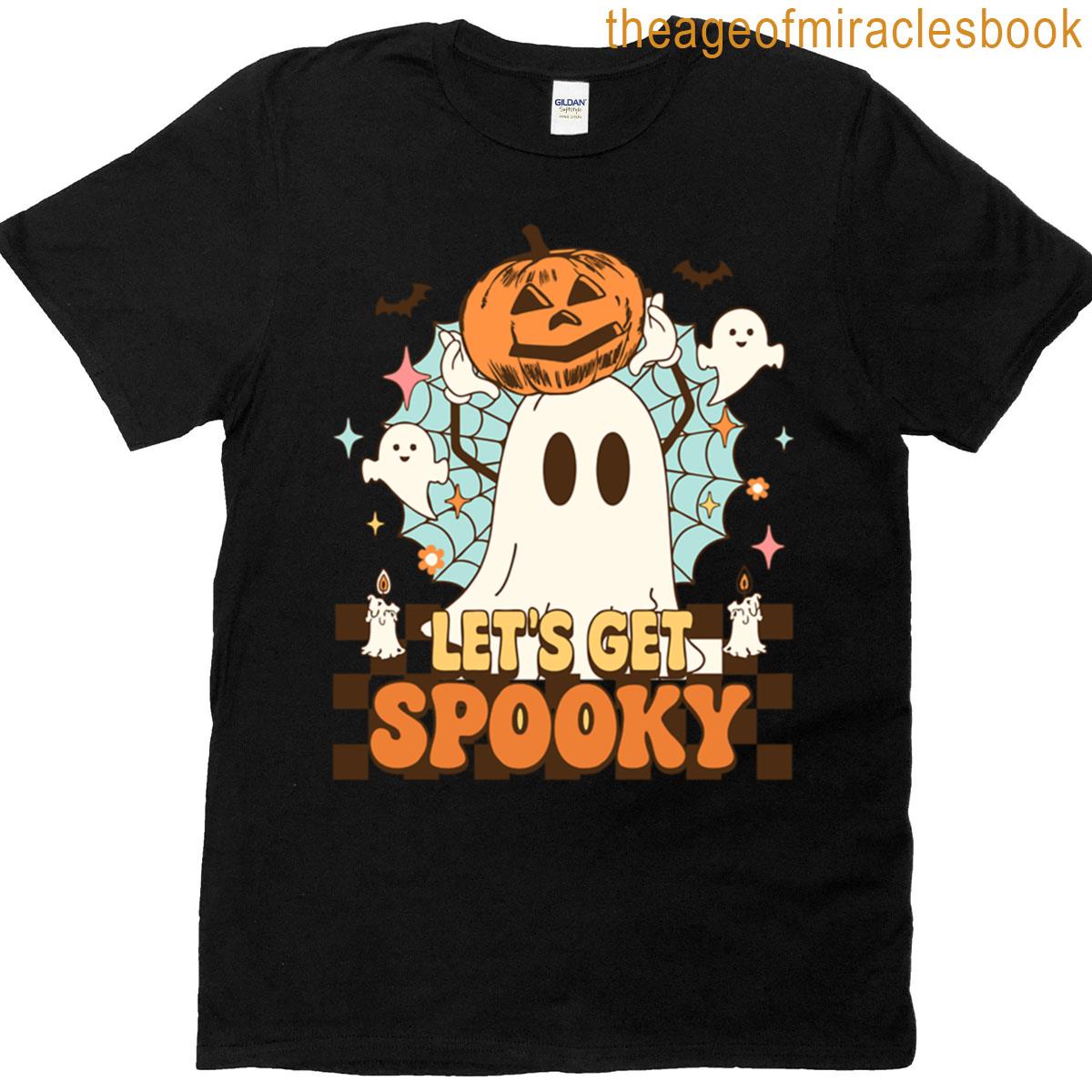 Lets Get Spooky Ghost Pumpkin Halloween T-shirt