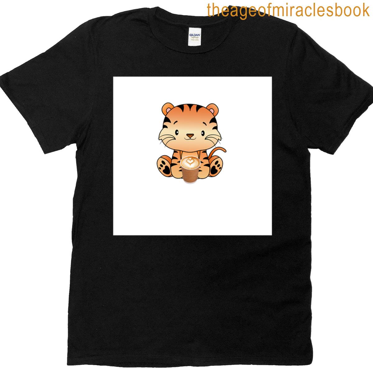 Tiger Latte Funny Tiger Coffee Meme Oversized T-shirt