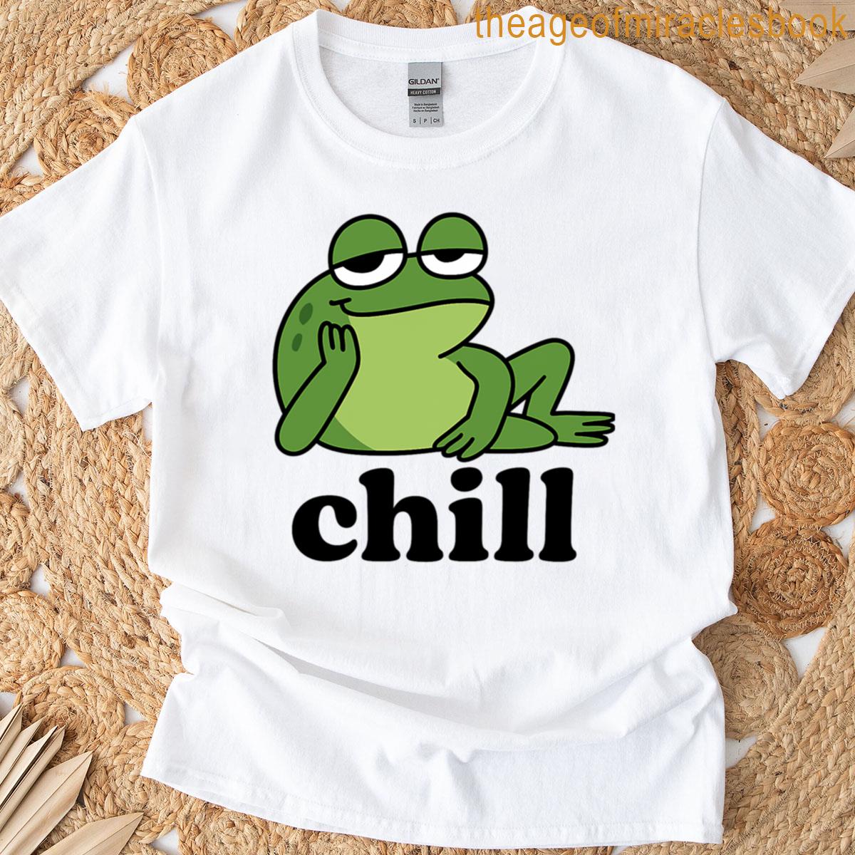 Zen Frog On A Log Chill Vibes T-shirt