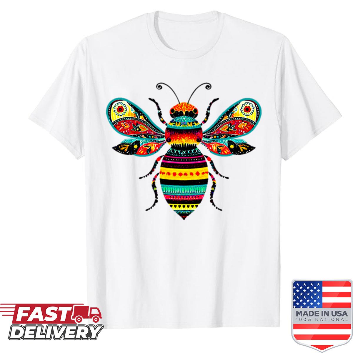 Colorful Bee Pattern Shirt