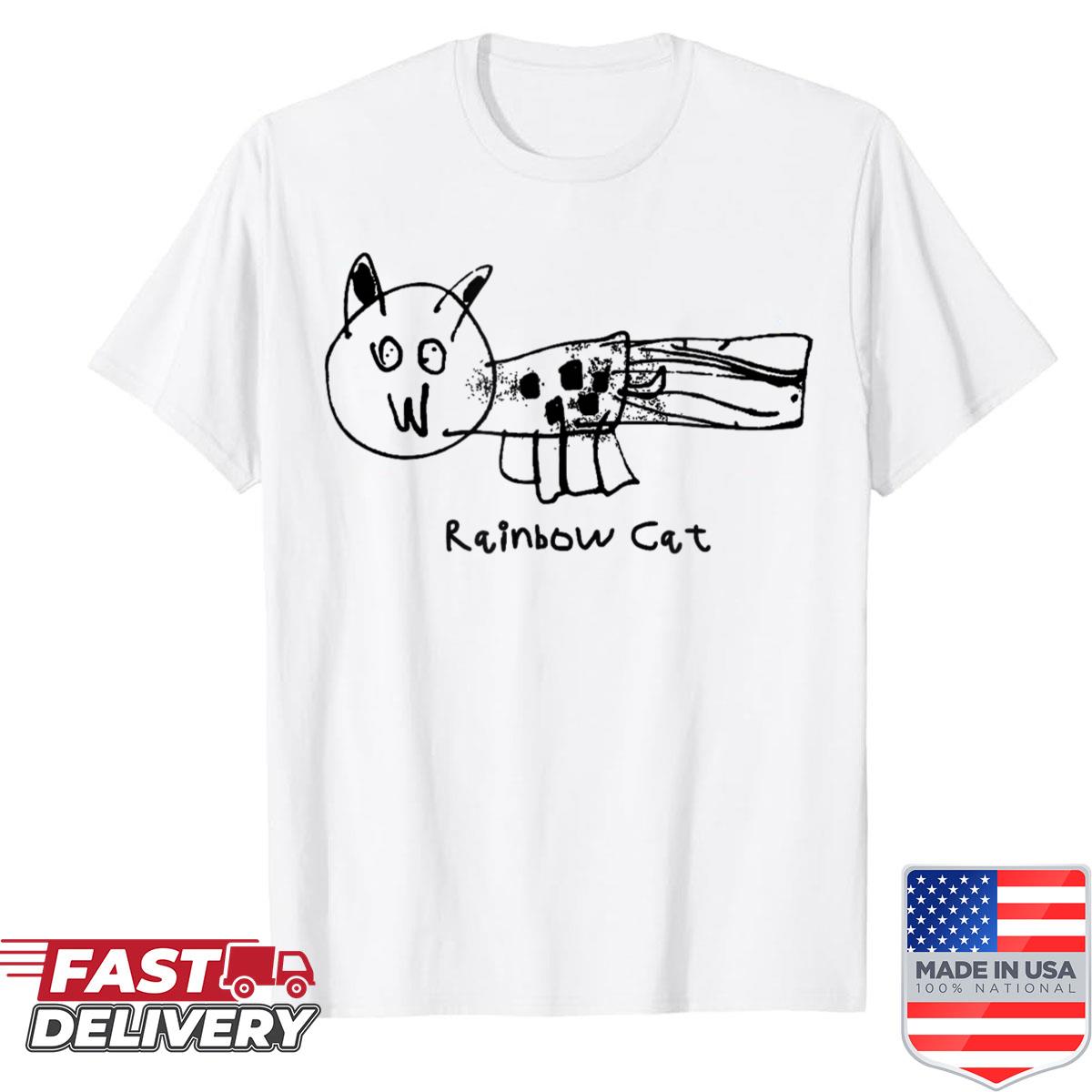 Rainbow Cat Kid Drawing Shirt