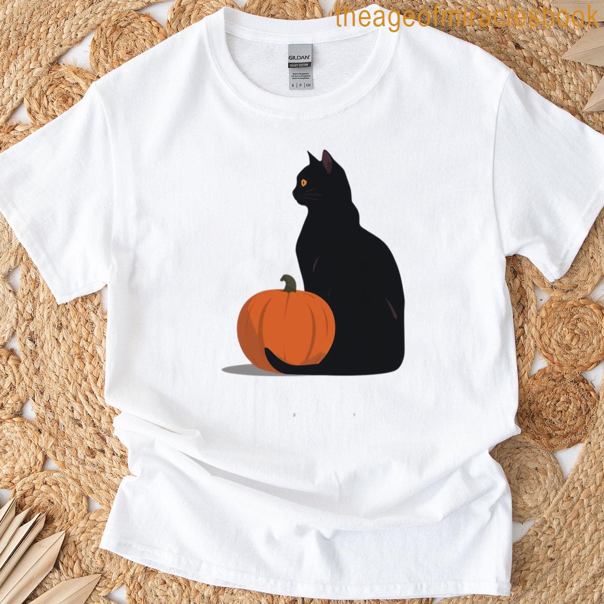 Black Cat Minimal Silhouette T-shirt