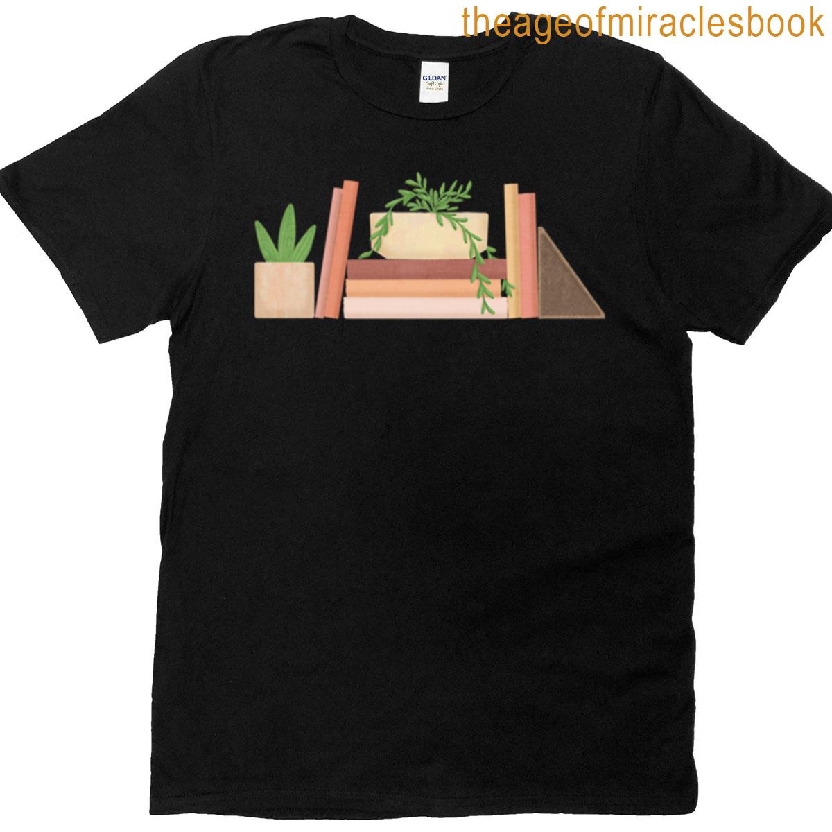 Boho Book Stack – Bookish Illustration T-shirt
